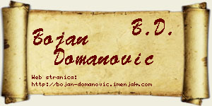 Bojan Domanović vizit kartica